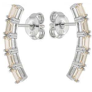 Brinco Earcuff Topázio Imperial de Prata 925