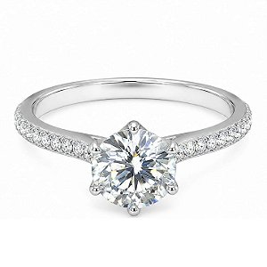 Anel Moissanite Lateral Prata 925
