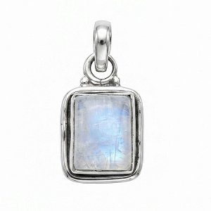 Pingente Pedra da Lua Retangular Prata 925