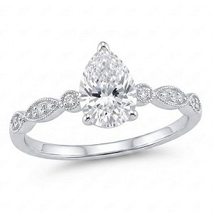 Anel Gota Luxuoso de Prata 925