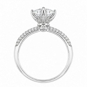 Anel Solitário Moissanite Taça de Prata 925
