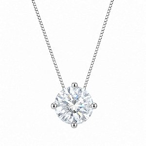 Colar Moissanite Ponto de Luz de Prata 925