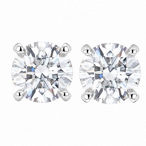 Brinco Moissanite 6 MM Ponto de Luz de Prata 925
