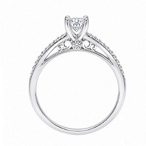 Anel Solitário Moissanite Realeza de Prata 925