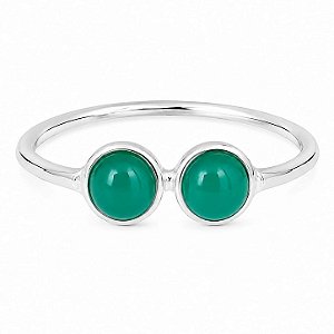 Anel Jade Duplo de Prata 925