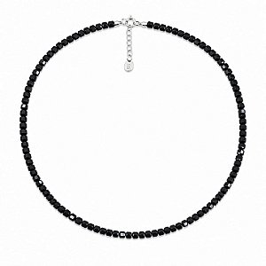 Colar Ônix Natural de Prata 925