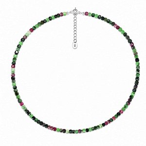Colar Rubi Zoisita de Prata 925