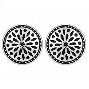 Brinco Botão Mandala Chic de Prata 925