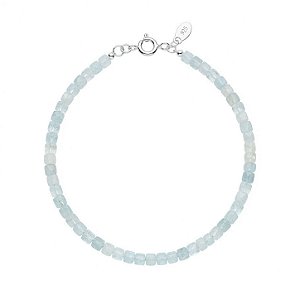 Pulseira Água Marinha Natural Prata 925