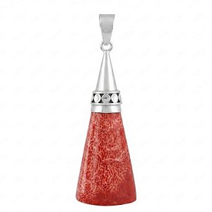 Pingente Coral de Prata 925