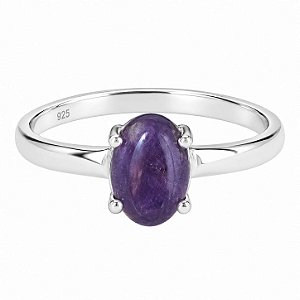 Anel Ametista Oval Prata 925