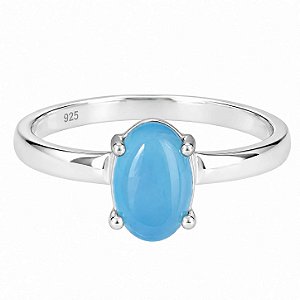 Anel Calcedônia Oval Prata 925