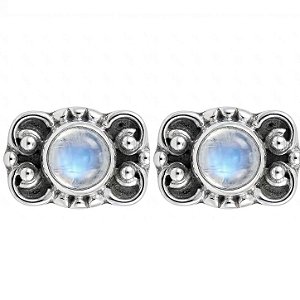 Brinco Pedra da Lua Boho de Prata 925