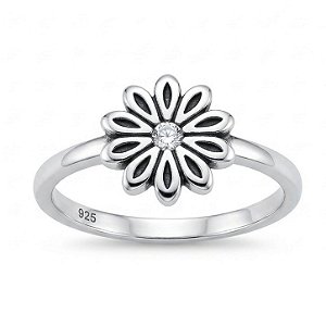 Anel Flor Indiano de Prata 925