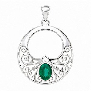 Pingente Jade Mandala de Prata 925