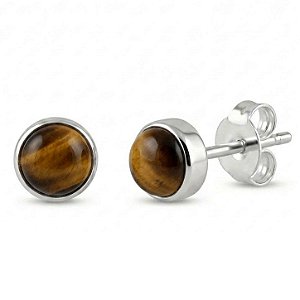 Brinco Olho de Tigre Minimalista de Prata 925