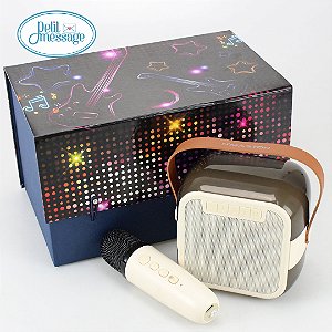 Caixa Personalizada com Kit Karaokê Bluetooth