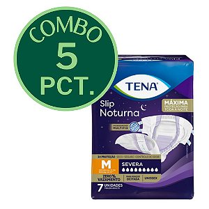 COMBO - 5 PACOTES - FRALDA GERIÁTRICA TENA SLIP NOTURNA