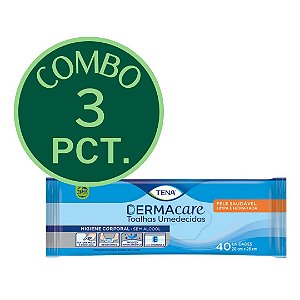 COMBO - 3 PACOTES - TOALHA UMEDECIDA TENA DERMACARE