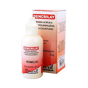 Resina Acrilica Dencrilay 25gr Vermelho - Dencril