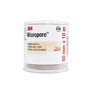 Fita Micropore Hipoalergênica 50mmx10m Bege - 3m