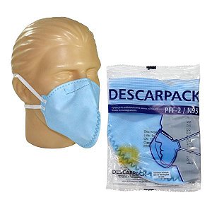 Máscara Hospitalar Dobrável Pff2 / N95 Azul - Descarpack