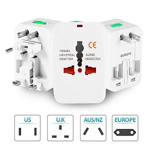 Adaptador Universal Tomada Para Viagem Padrão Internacional Eua Europa