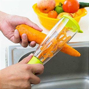 Descascador com Reservatório Frutas e Legumes Anatômico e Prático