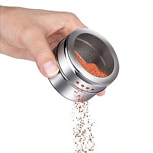 Porta Condimento Inox Magnético para Geladeira – Individual