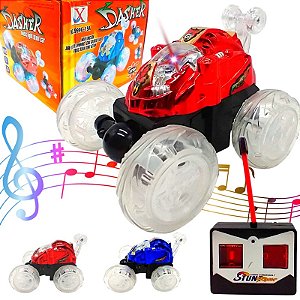 Carro De Controle Remoto Maluco 360 Luz Led Com Som e Acrobacia Radical