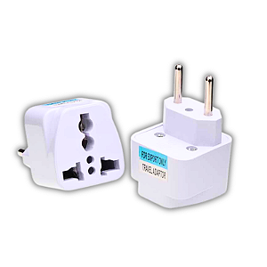 Adaptador Tomada Brasil Com Plug De Saída De Dois Polos
