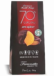 Chocolate Amargo 70% Cacau Zero Açúcar 80g