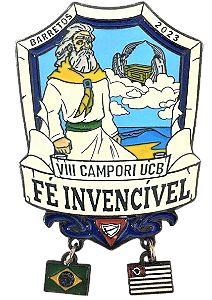 PIN VIII CAPORI UCB: FÉ INVENCIVEL 2023 - PRETO/BRANCO c/ BANDEIRINHAS