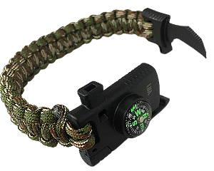 Survivel Bracelet (Pulseira Sobrevivência) 5 em 1 - CAMUFLADO