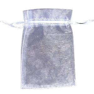 SAQUINHO DE ORGANZA BRANCO - 10 cm X 15 cm - EDIÇÃO DE NATAL