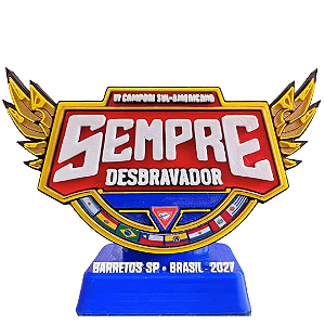 TROFÉU 3D - VI CAMPORI DSA SEMPRE DESBRAVADOR 2027 - 9cm x 12cm