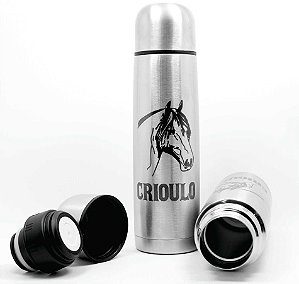 Garrafa Térmica Inox 500 ml Personalizada com Capa Preta