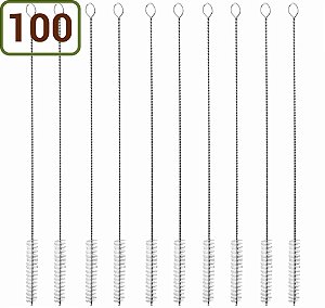 100 Escovas para Limpeza de Bombas de Chimarrão / Tereré e Canudos