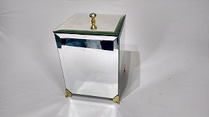 Lixeira para lavabo detalhes dourado