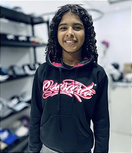 MOLETOM FEMININO - PRETO E ROSA