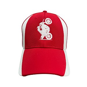 Boné Aba Curva Bordado XT660 - Vermelho e Branco