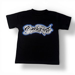 CAMISETA INFANTIL - PRETA COM LOGO AZUL