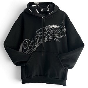MOLETOM ENTRELOGOS PRETO - BOLSO CANGURU
