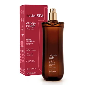 BOTICÁRIO NATIVA SPA OLEO MULTIFUNCIONAL GLORIOSO CEREJA ROUGE 85ml