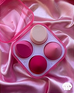 Kit de Esponja com 4 unidades + Case Cor: Pink