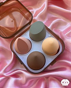 Kit de Esponja com 4 unidades + Case Cor: Nude