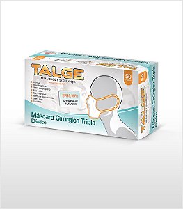Máscara cirúrgica tripla elástico (caixa 50 unidades) - Talge