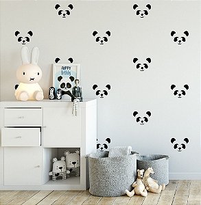 Adesivos de Parede Cabeças de Pandas