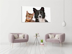 Quadro Decorativo Canvas Cão e Gato