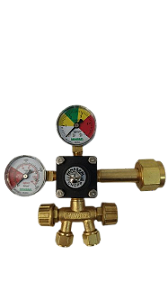 Manômetro Regulador de Pressão CO2 - FAMABRAS 2 saidas